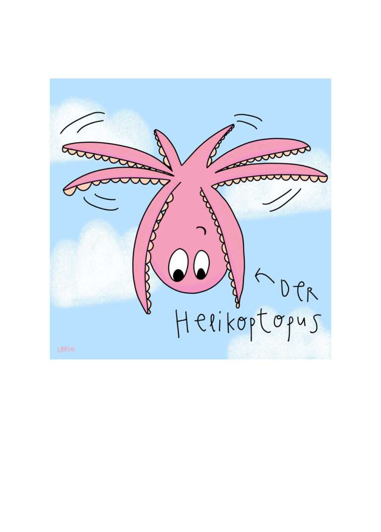 Lebini Illustration Der Helikoptopus - Postkarte